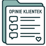 Ikonka folderu z opiniami klientek, przedstawiająca fundament pod skuteczne teksty sprzedażowe i komunikację.